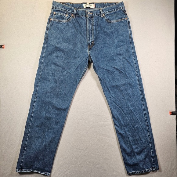 Levi's 505 Regular Fit Jeans Men's W40 L34 Blue Denim Pants - Picture 1 of 9